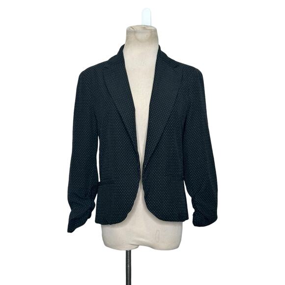 Amanda + Chelsea black white polka dots 3/4 sleeves blazer size 10 - Picture 8 of 11